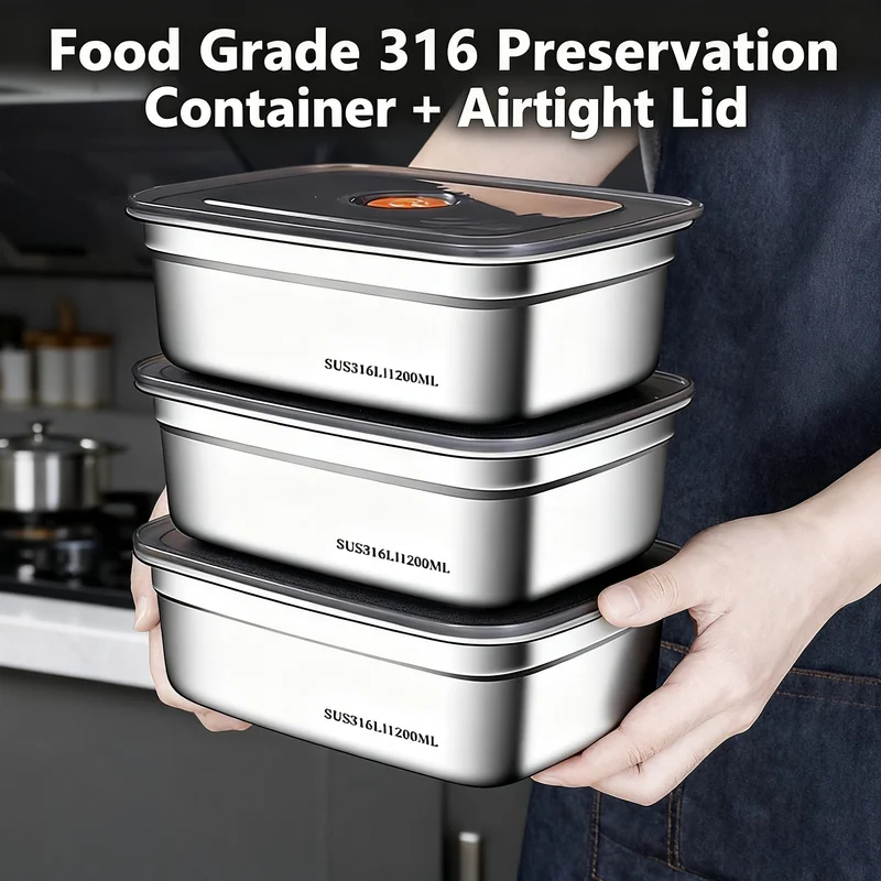 Food Storage Safety - Large Capacity Stainless Steel Leak Proof