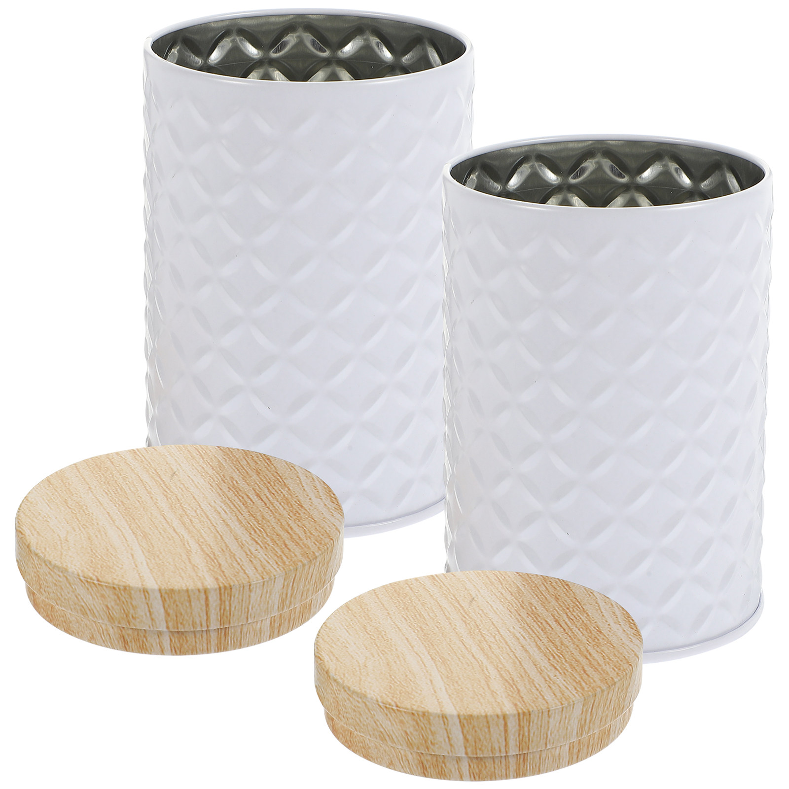 Food Storage With Lids - 2Pcs Food Grade Tinplate Storage Canister