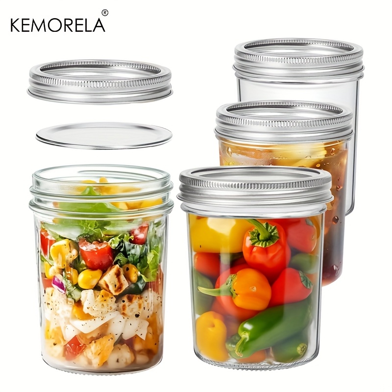 Salad Dressing Bottle - KEMORELA Mason Jars 350ML With Lids