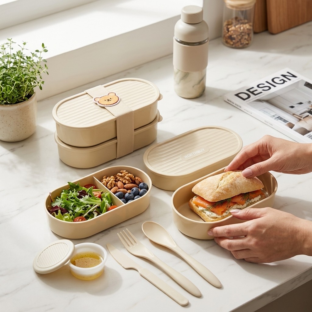 Food Storage Safety - Double Layer Oval Lunch Box With