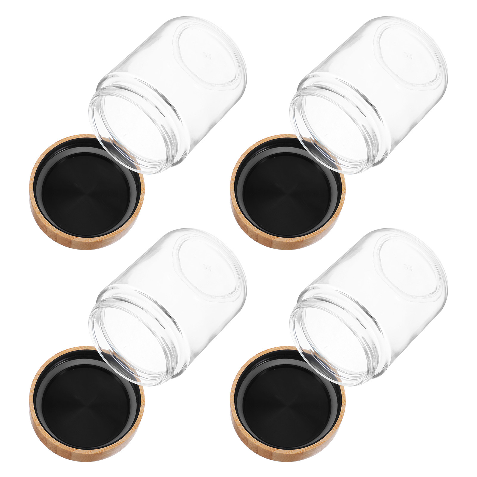 Food Storage With Glass Lids - 4Pcs Glass Kitchen Storage Jars Bamboo