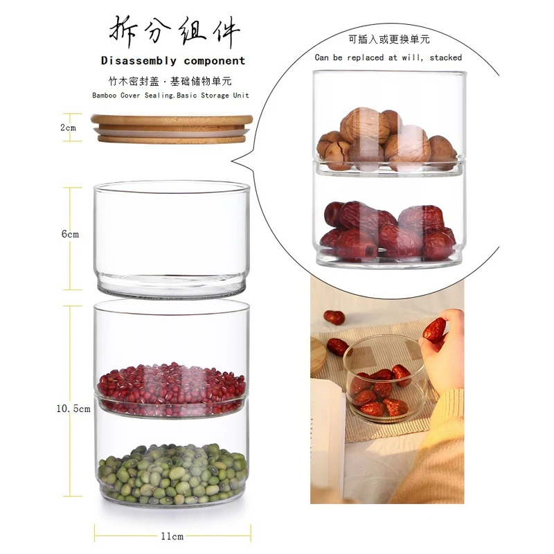 New1200 Ml 3-layer Glass Can K - Food Storage Lidl ulasan dan harga