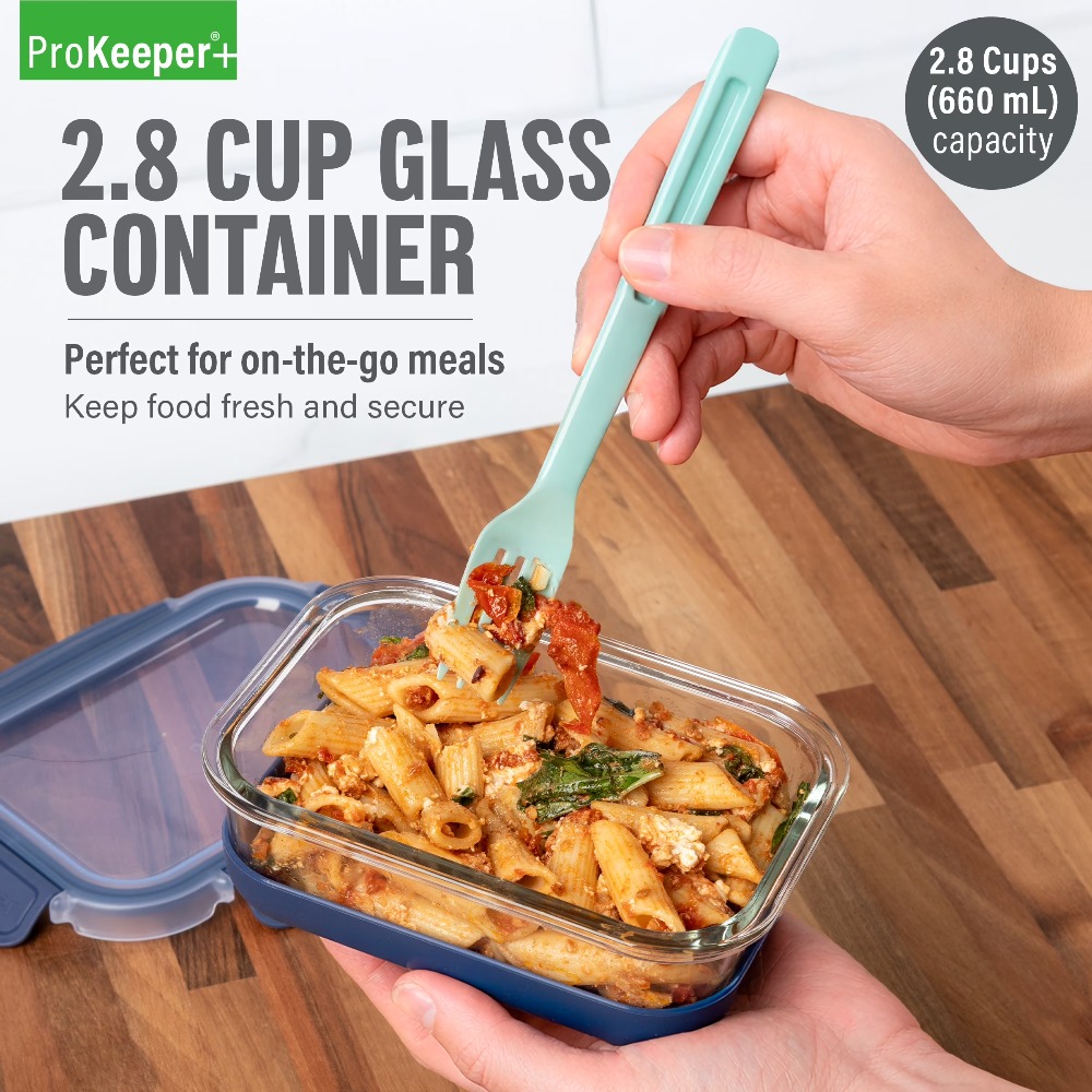 2.8 Cup Glass Food Storage Con - Food Storage With Glass Lids ulasan dan harga