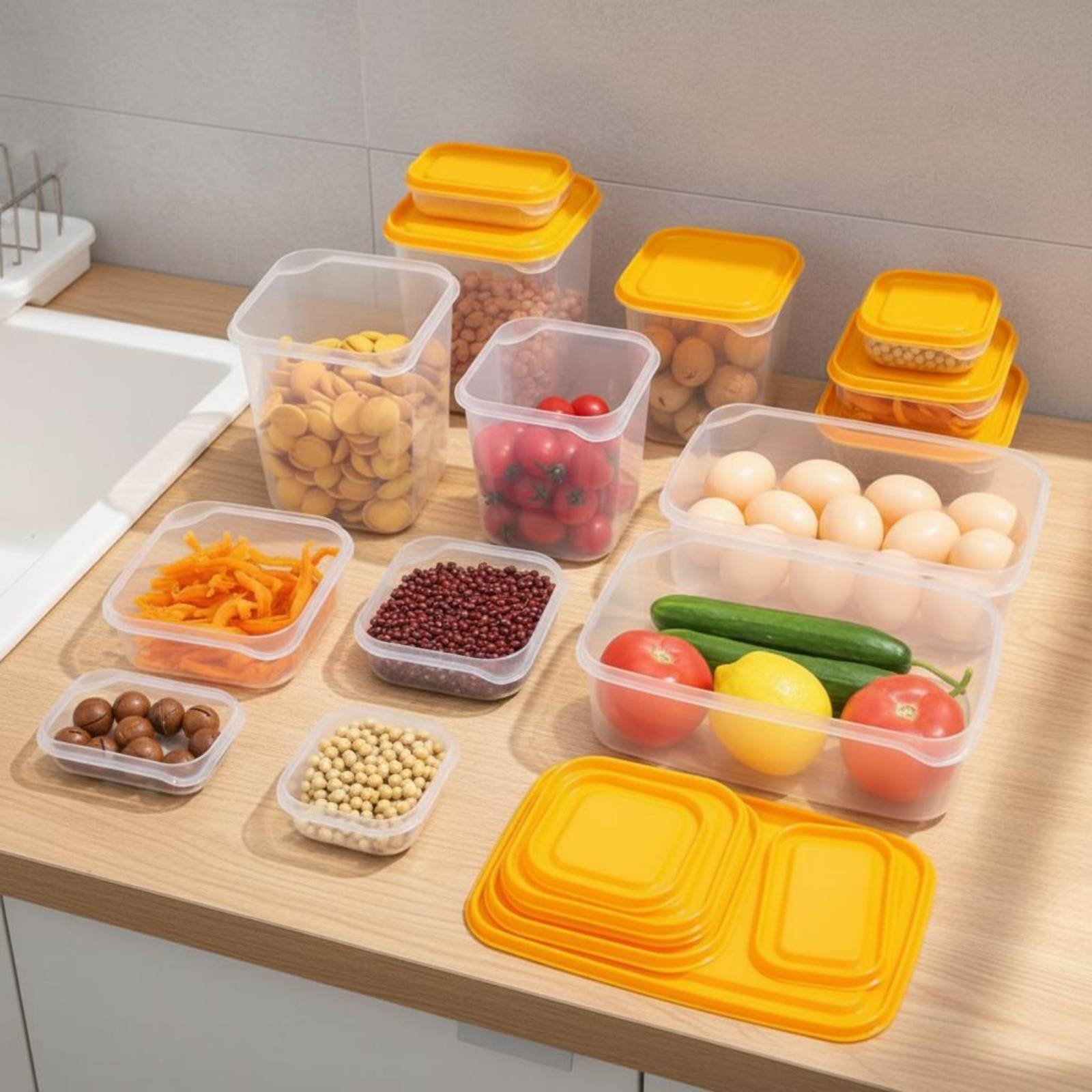 17 Pieces Fridge Storage Box S - Food Storage With Lids ulasan dan harga
