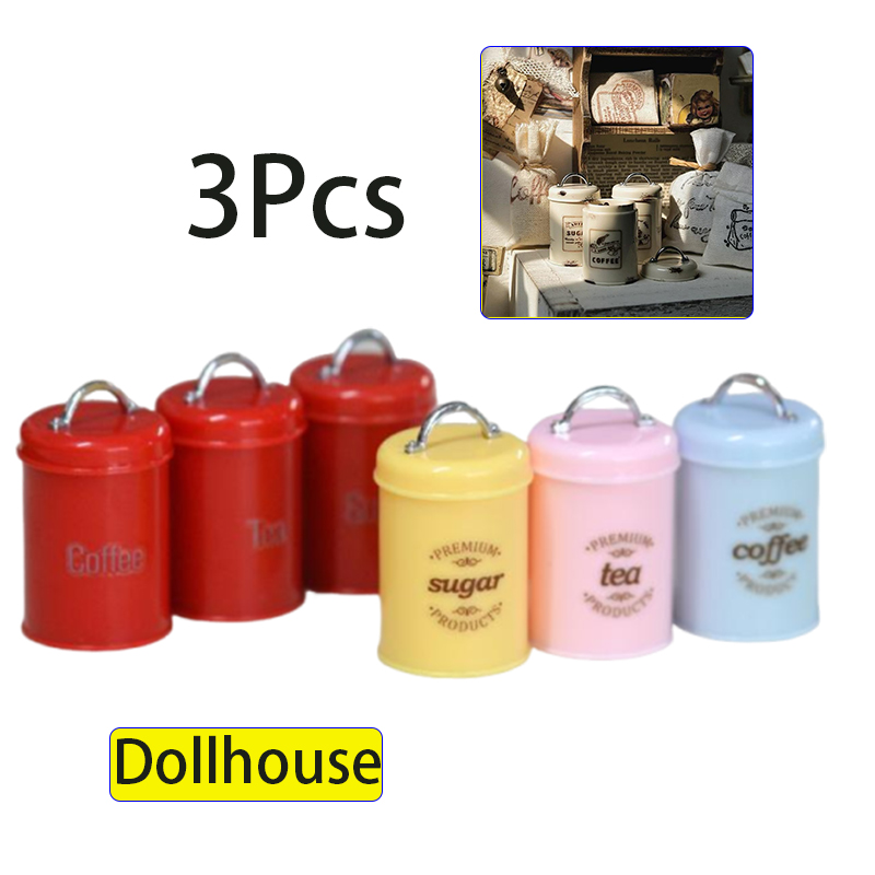 3Pcs Miniature Dollhouse Mini  - Food Storage Usa ulasan dan harga