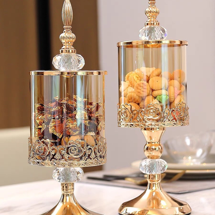 Light Luxury Crystal Glass Sto - Food Storage With Glass Lids ulasan dan harga