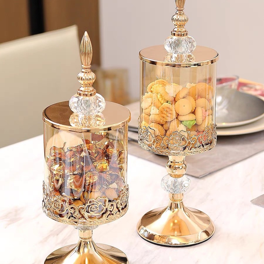 Light Luxury Crystal Glass Sto - Food Storage With Glass Lids ulasan dan harga