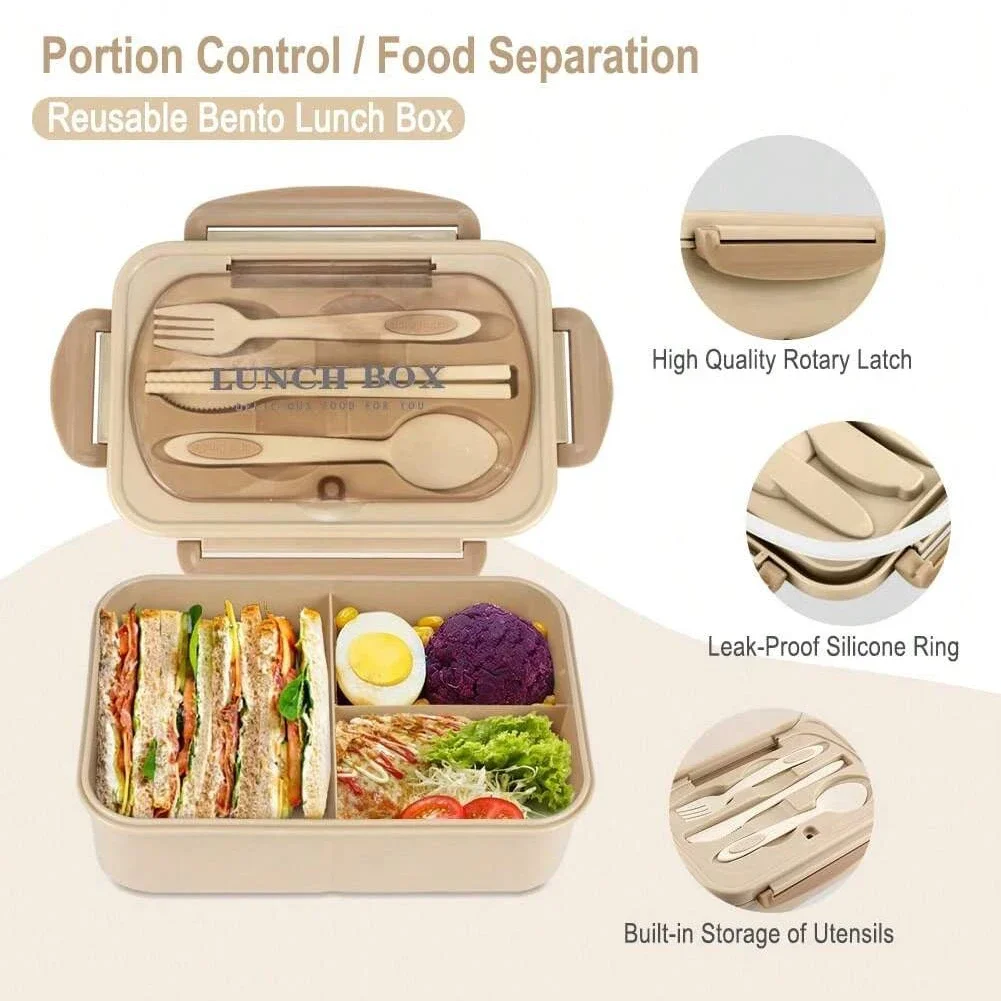 Adult Bento Box with 3 Compart - Food Storage Safety ulasan dan harga