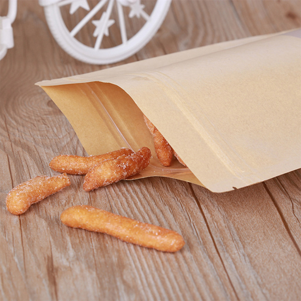 50Pcs Kraft Paper Zipper Seale - Food Storage Usa ulasan dan harga