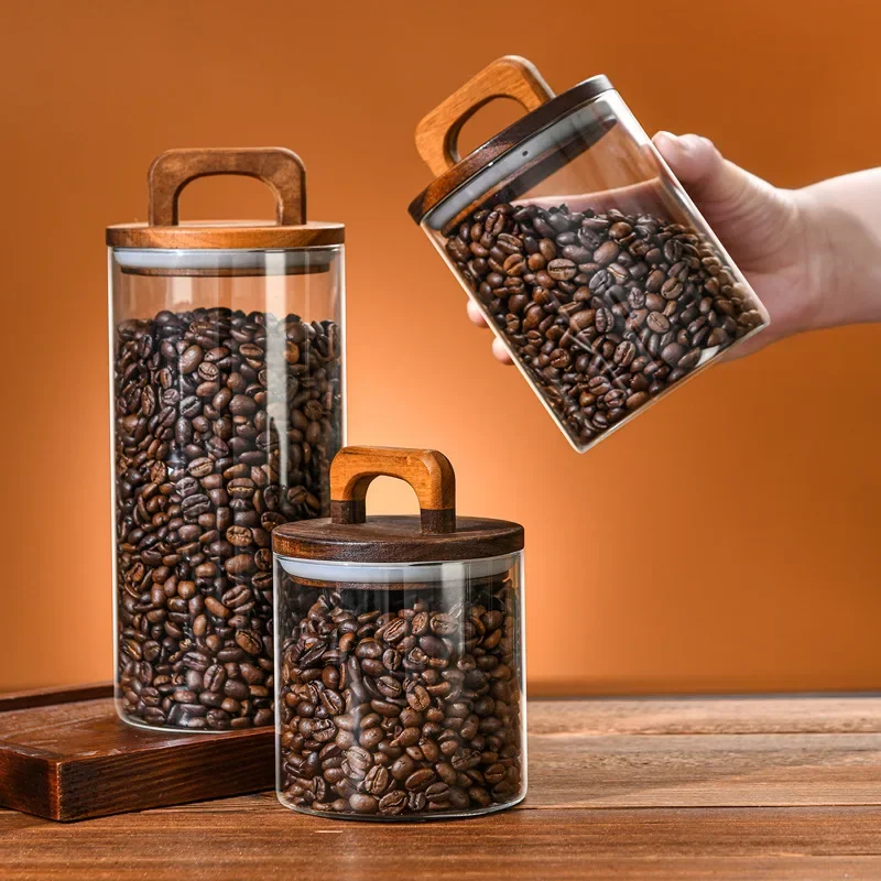 800-2100ml Wood Lid Glass Jar  - Food Storage Lidl ulasan dan harga