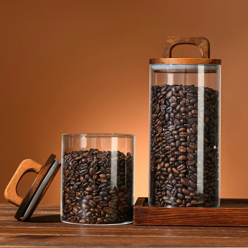 800-2100ml Wood Lid Glass Jar  - Food Storage Lidl ulasan dan harga