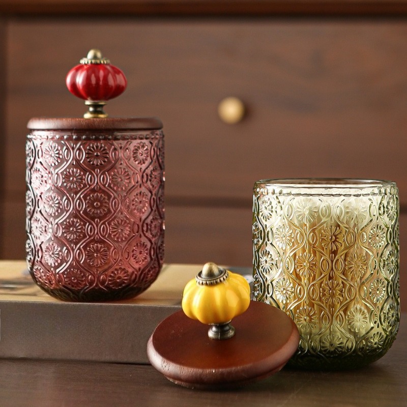 Retro glass cotton swab storag - Food Storage Youtube ulasan dan harga