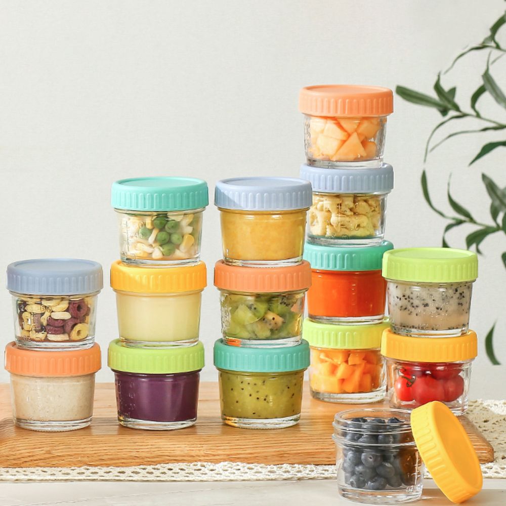 6pcs Glass Baby Food Jar Reusa - Food Storage With Glass Lids ulasan dan harga