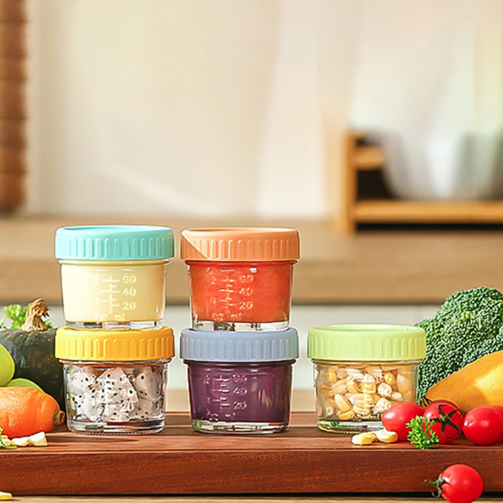6pcs Glass Baby Food Jar Reusa - Food Storage With Glass Lids ulasan dan harga