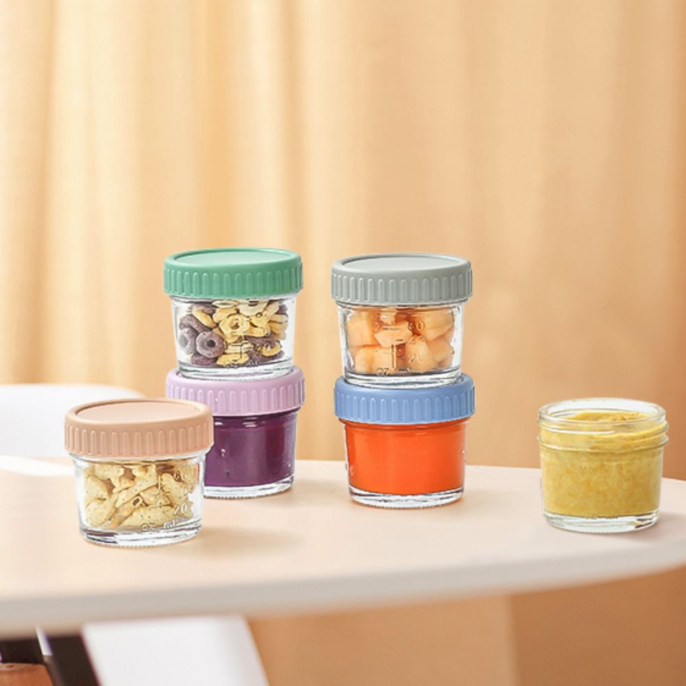 6pcs Glass Baby Food Jar Reusa - Food Storage With Glass Lids ulasan dan harga