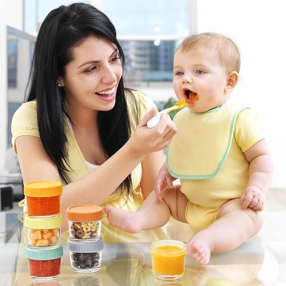 6pcs Glass Baby Food Jar Reusa - Food Storage With Glass Lids ulasan dan harga