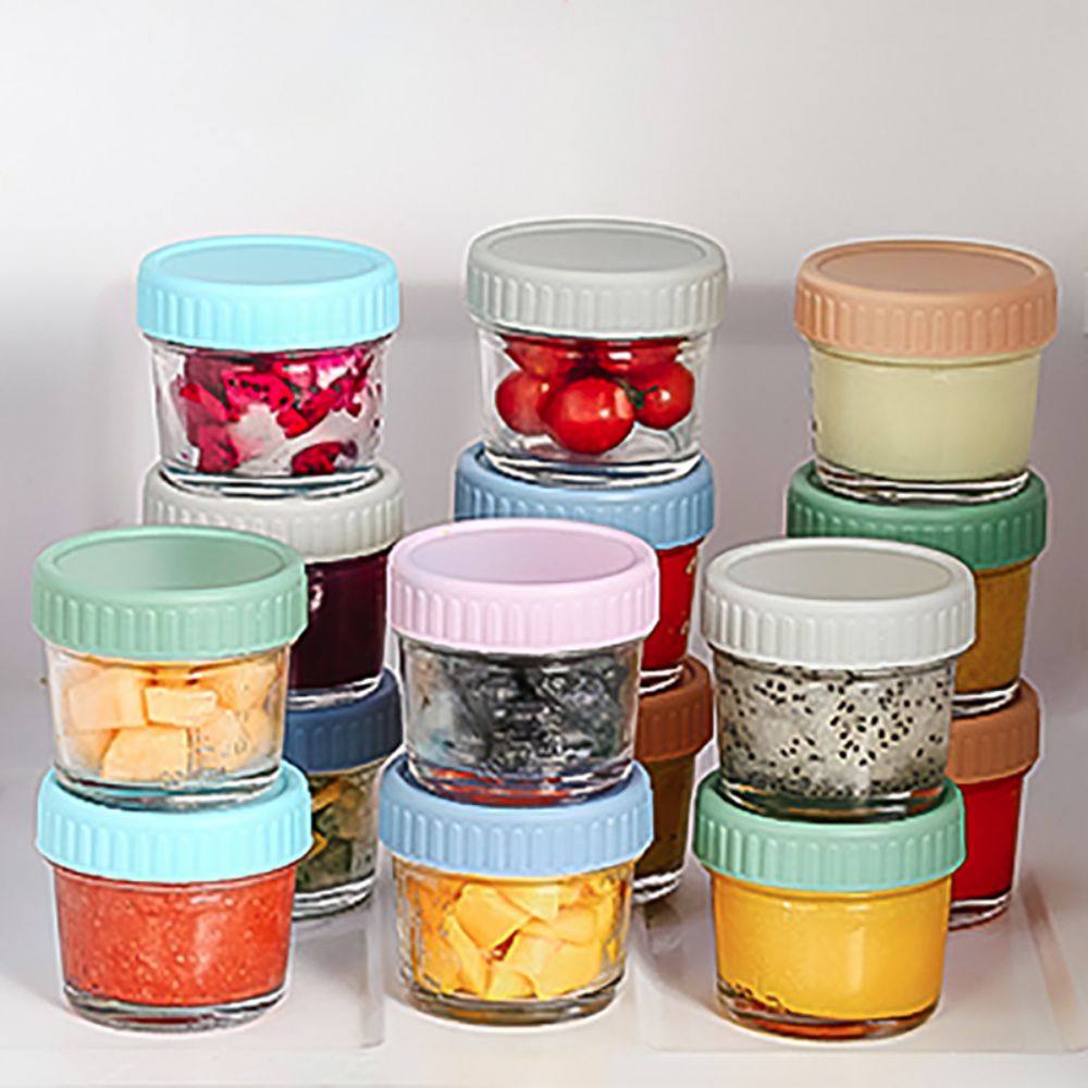 6pcs Glass Baby Food Jar Reusa - Food Storage With Glass Lids ulasan dan harga