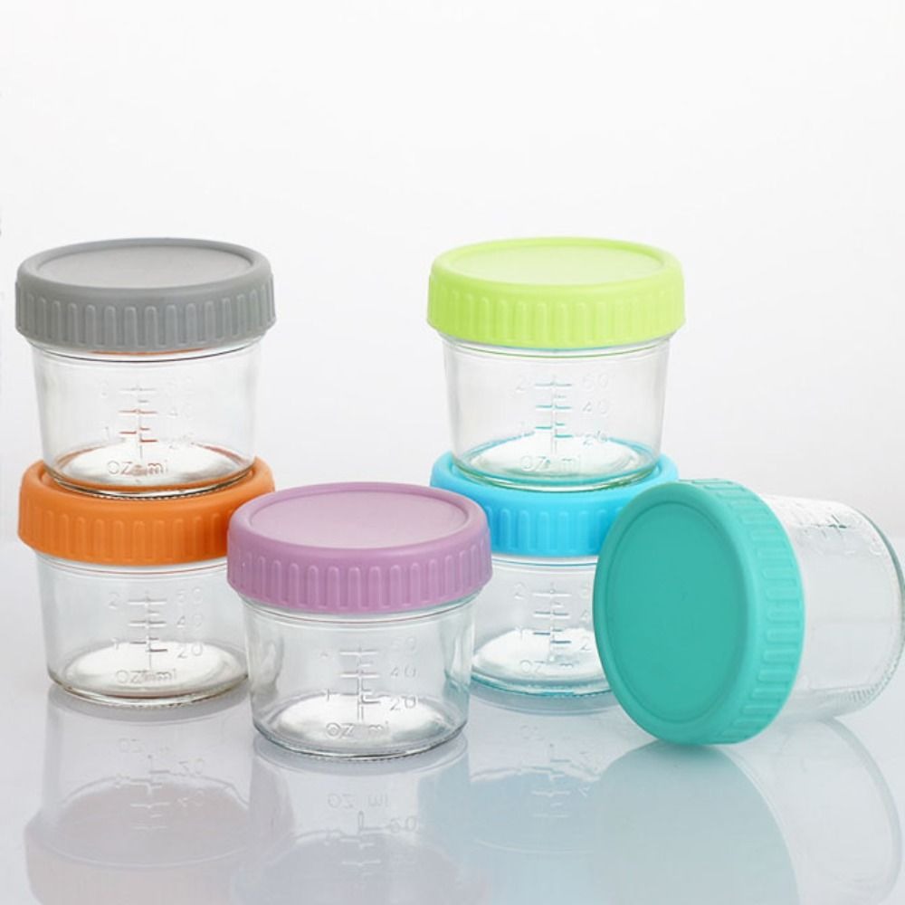 6pcs Glass Baby Food Jar Reusa - Food Storage With Glass Lids ulasan dan harga