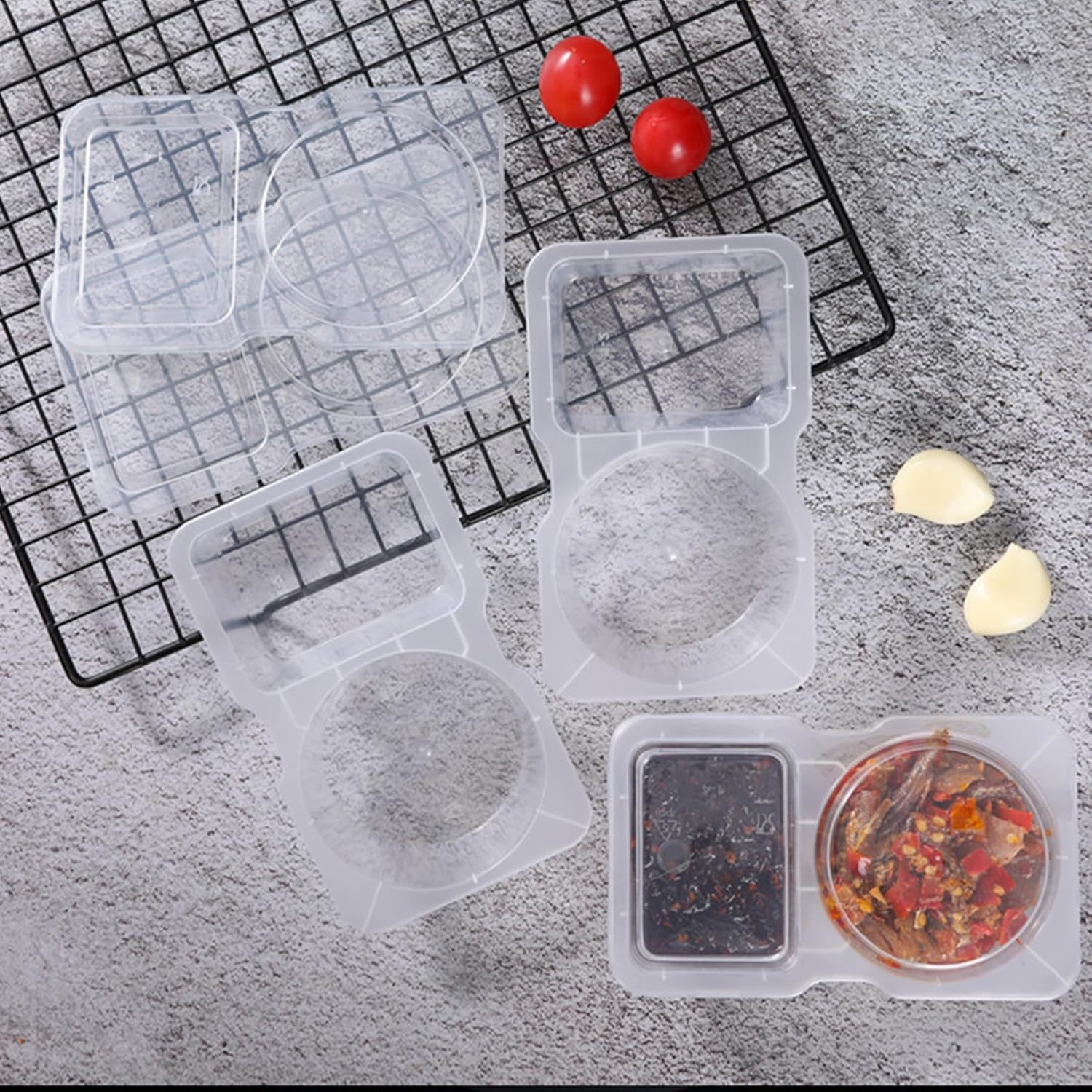 2-compartment Disposable Clear - Food Storage Safety ulasan dan harga