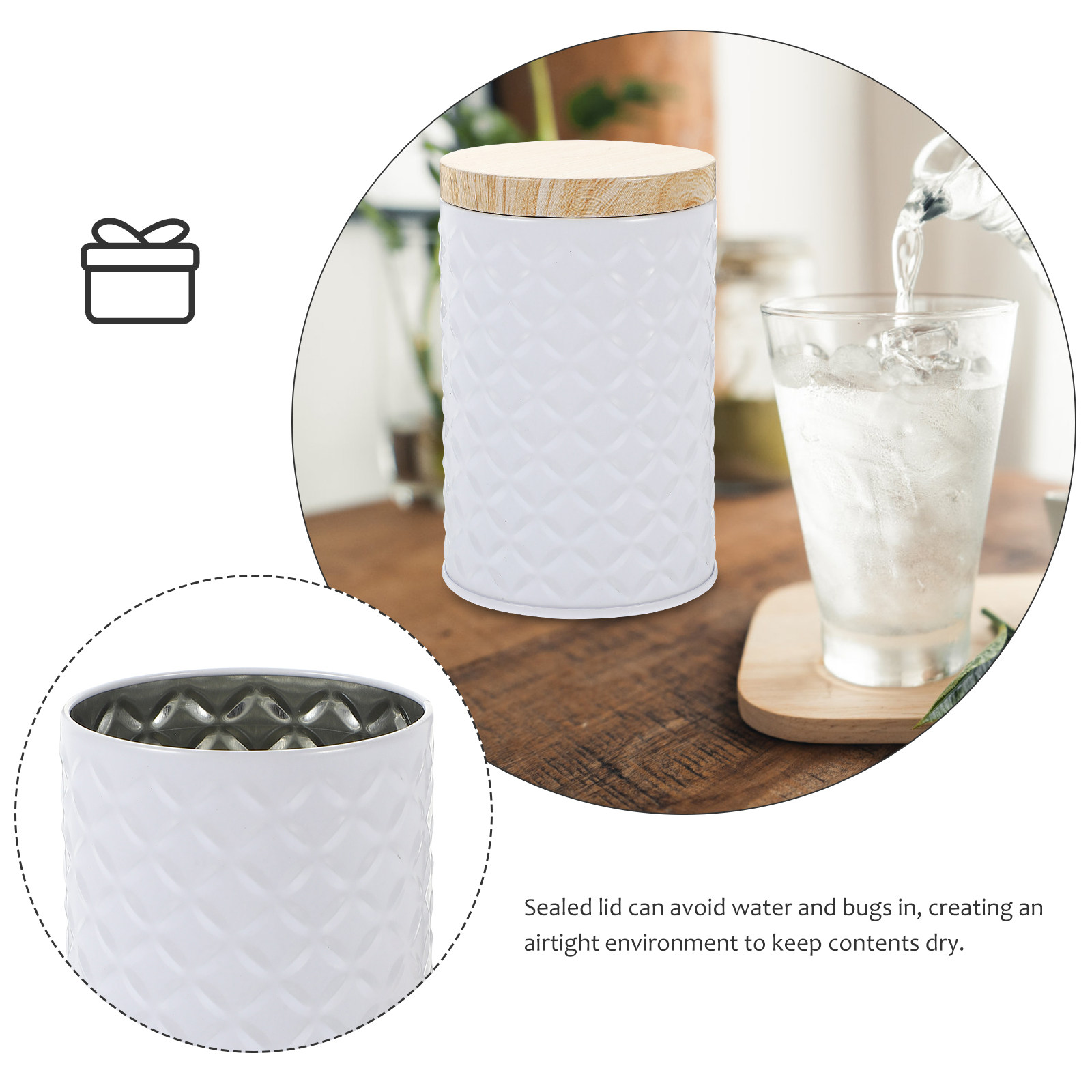 2Pcs Food Grade Tinplate Stora - Food Storage With Lids ulasan dan harga