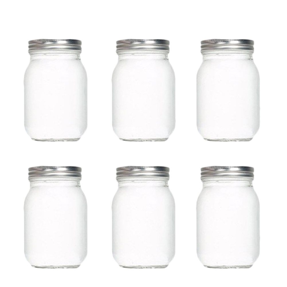 6Pcs Transparent Round Glass J - Food Storage With Glass Lids ulasan dan harga
