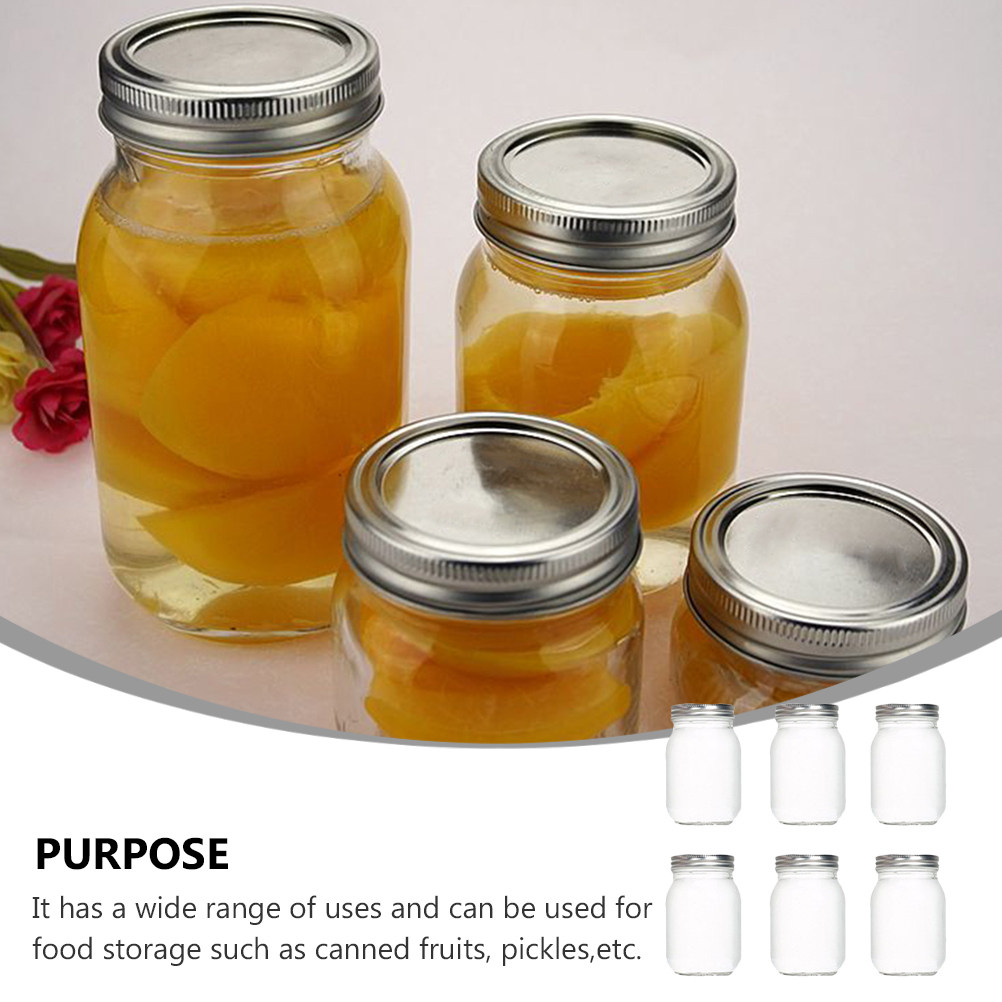 6Pcs Transparent Round Glass J - Food Storage With Glass Lids ulasan dan harga