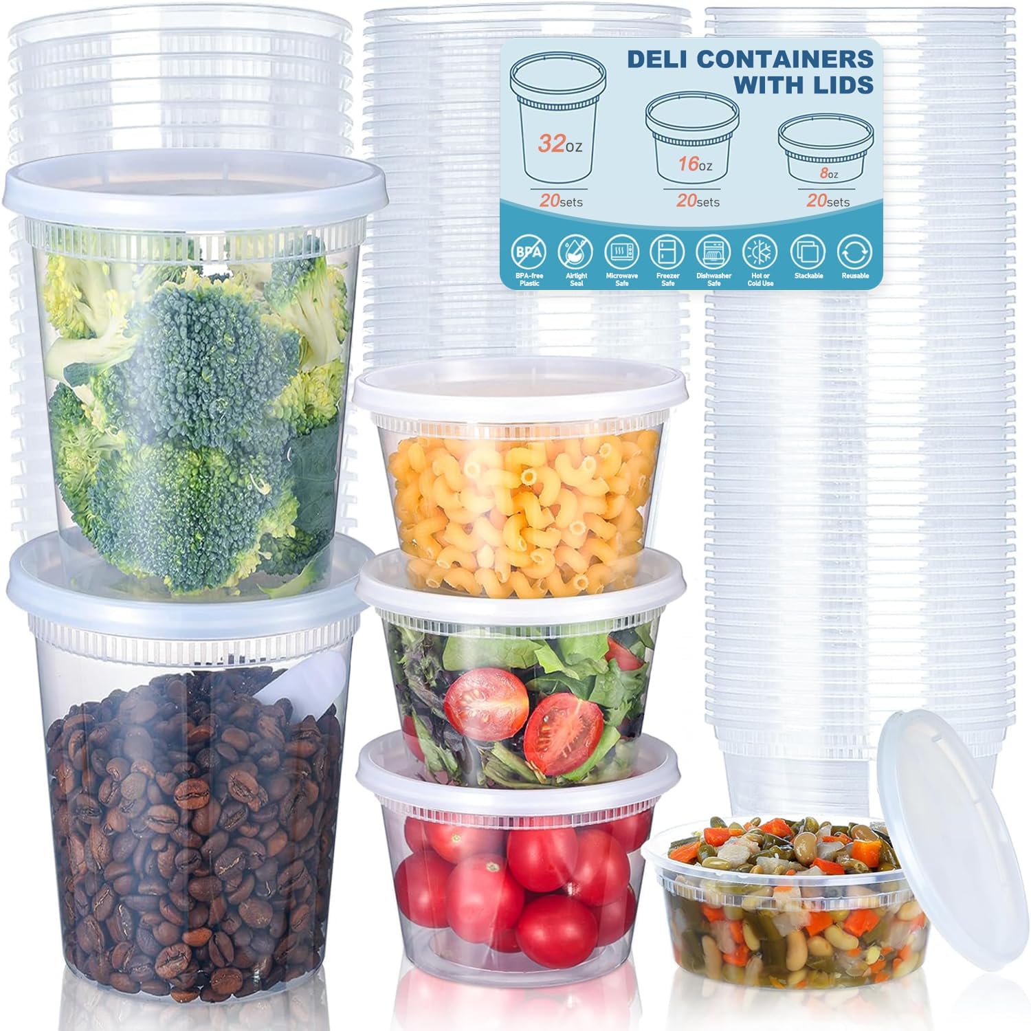 24pcs Deli Food Storage Contai - Food Storage Freezer ulasan dan harga