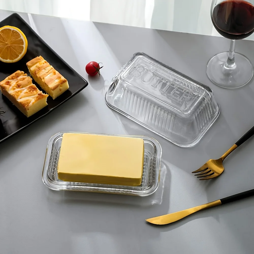Creative Clear Butter Dish Wit - Food Storage With Glass Lids ulasan dan harga