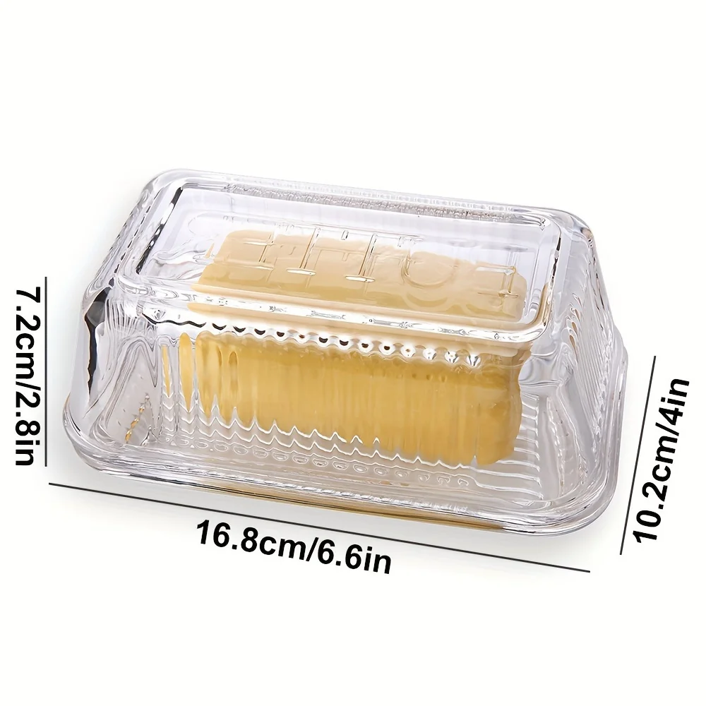Creative Clear Butter Dish Wit - Food Storage With Glass Lids ulasan dan harga