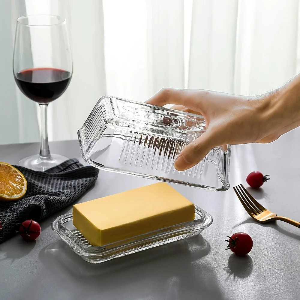 Creative Clear Butter Dish Wit - Food Storage With Glass Lids ulasan dan harga