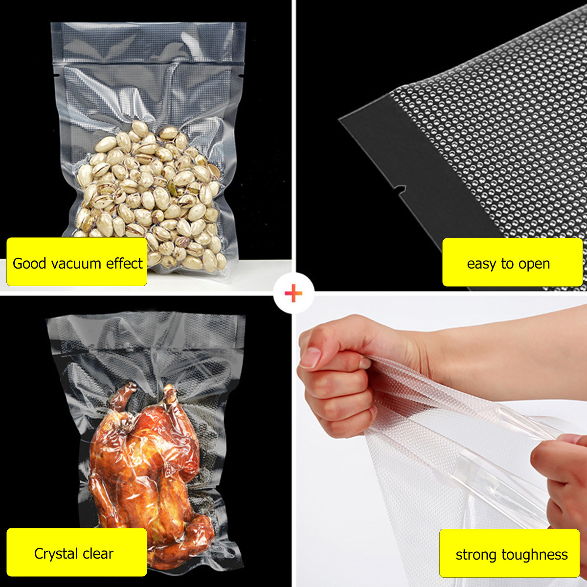 100Pcs Transparent Vacuum Seal - Food Storage Usa ulasan dan harga