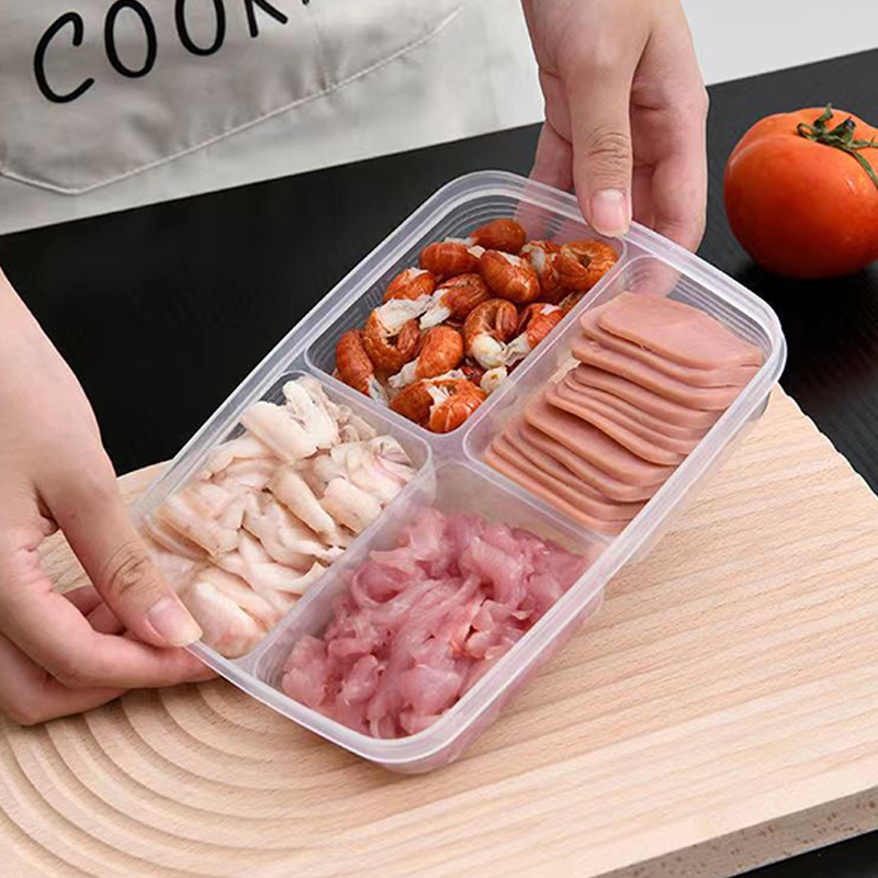 New【4 Grids Plastic Storage Bo - Food Storage Freezer ulasan dan harga