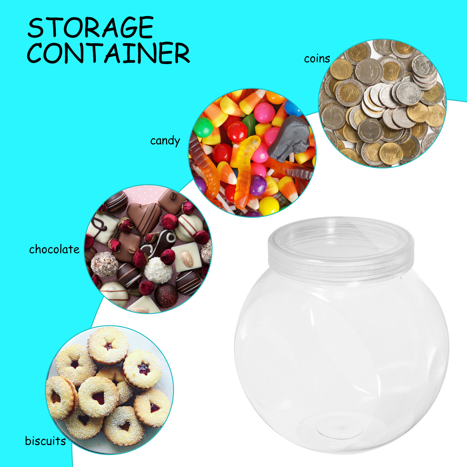 3Pcs Clear Sweet Jar 1500Ml Ro - Food Storage With Lids ulasan dan harga