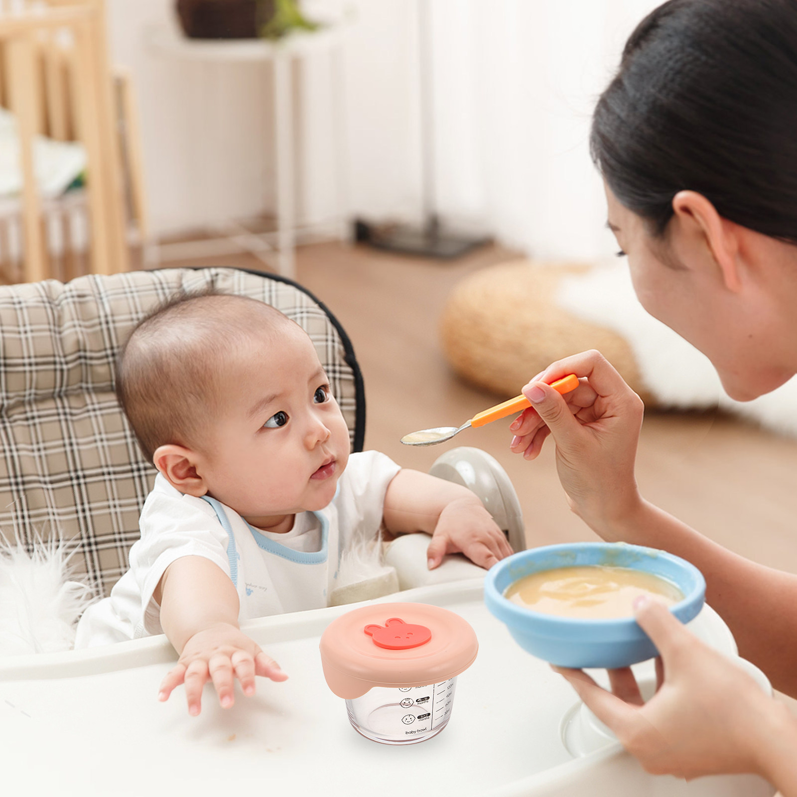 2Pcs Baby Food Storage Contain - Food Storage With Glass Lids ulasan dan harga