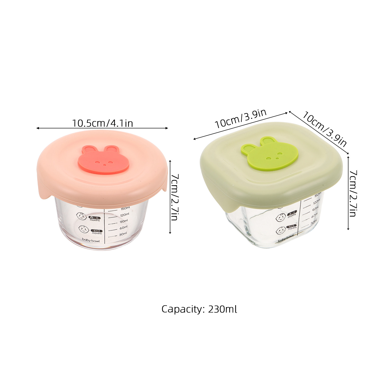 2Pcs Baby Food Storage Contain - Food Storage With Glass Lids ulasan dan harga