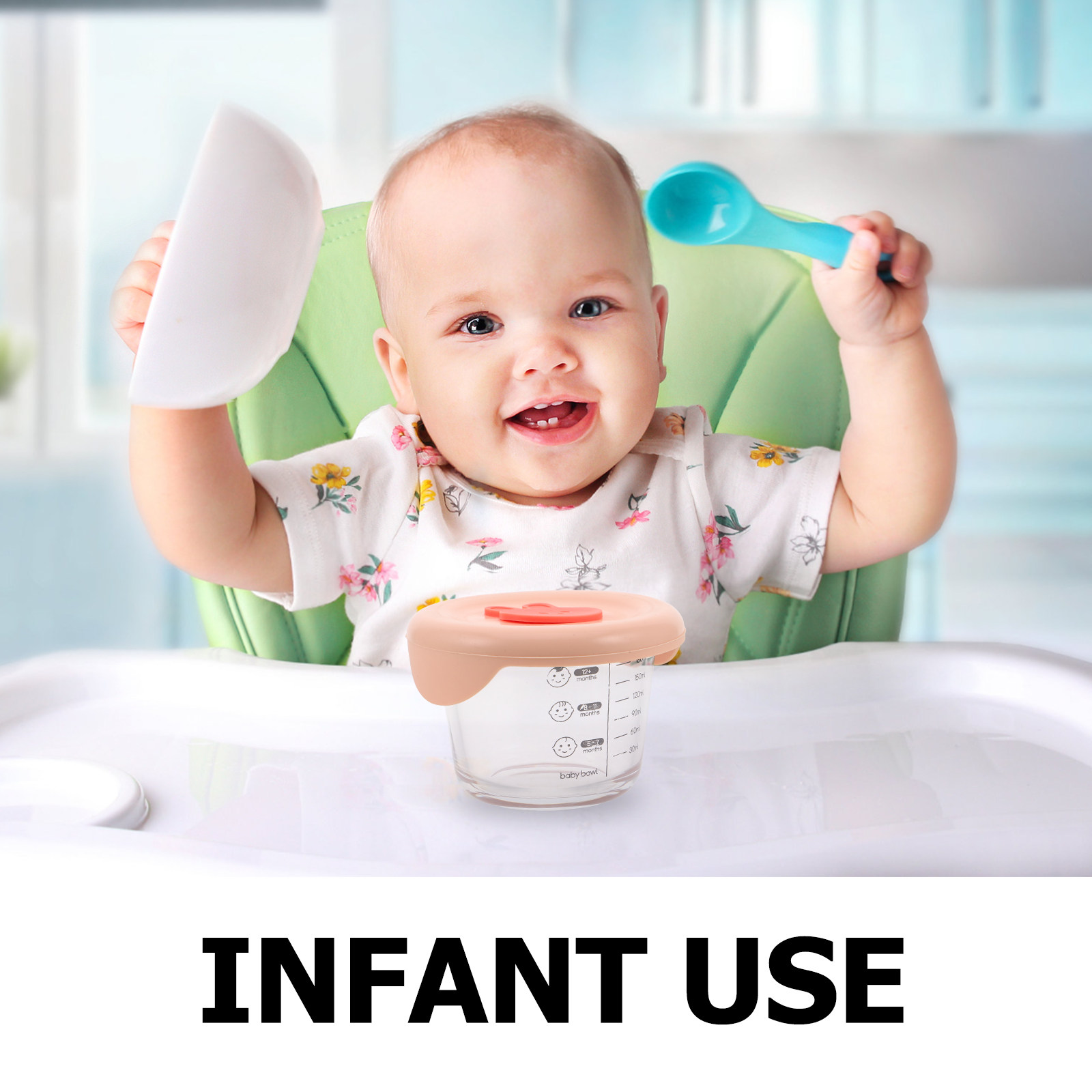 2Pcs Baby Food Storage Contain - Food Storage With Glass Lids ulasan dan harga