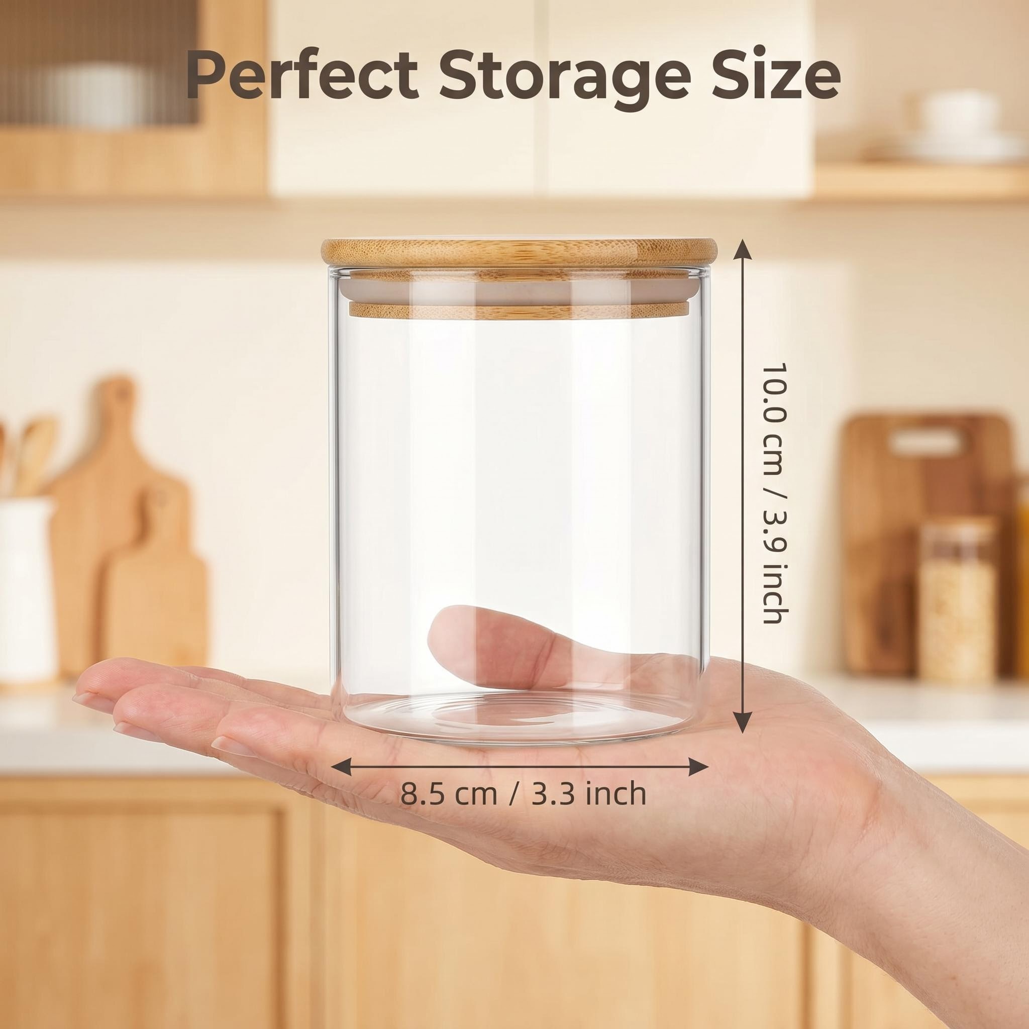 9 Pieces Clear Glass Storage C - Food Storage With Glass Lids ulasan dan harga