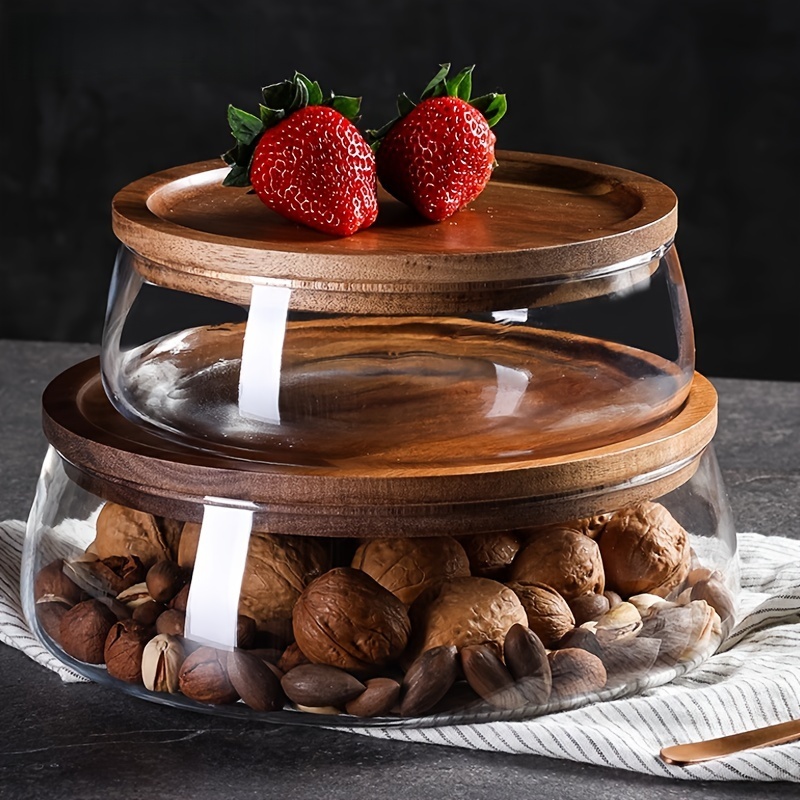 Glass Canisters with Wooden Li - Food Storage Lidl ulasan dan harga
