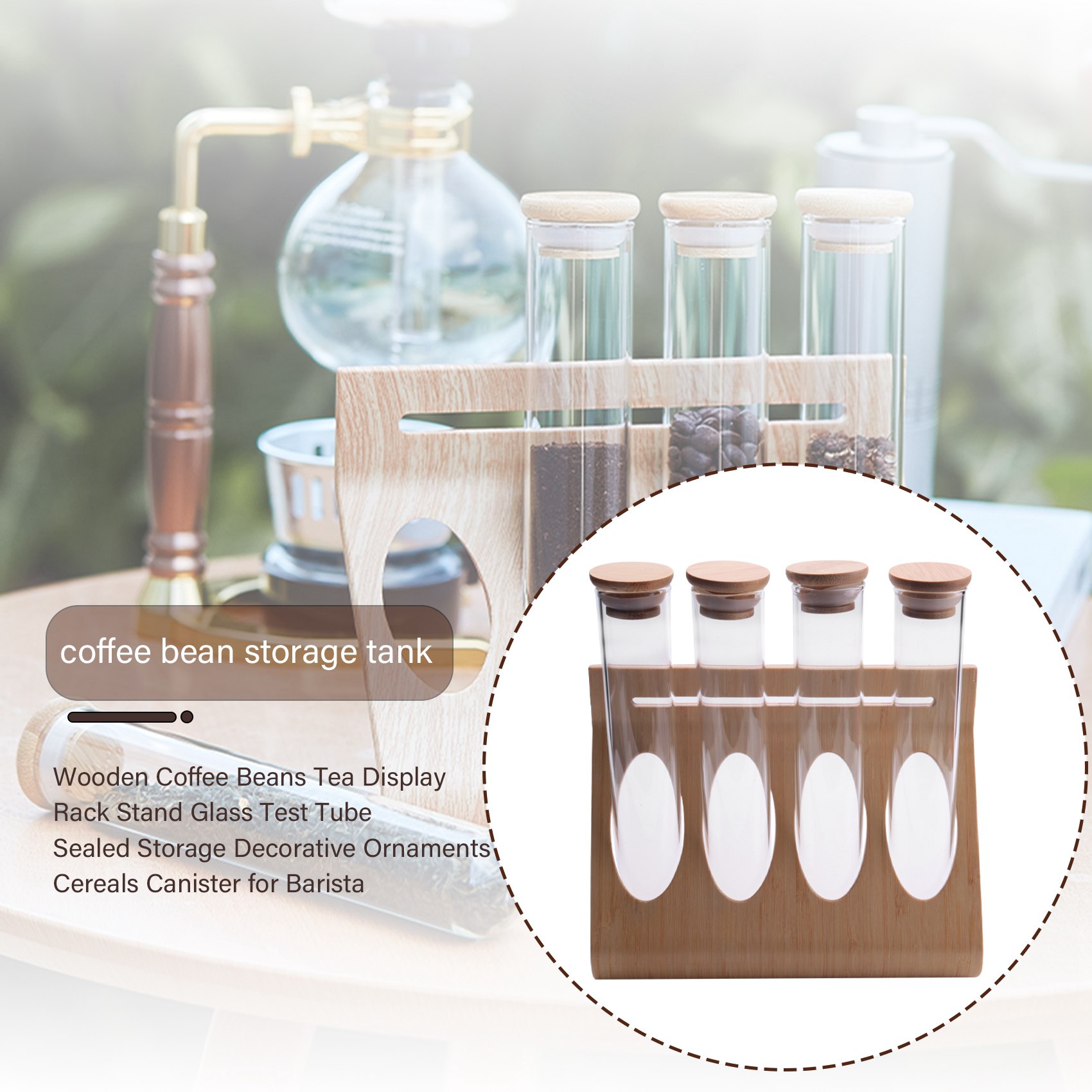 B52C Wooden Coffee Beans Tea D - Food Storage Youtube ulasan dan harga