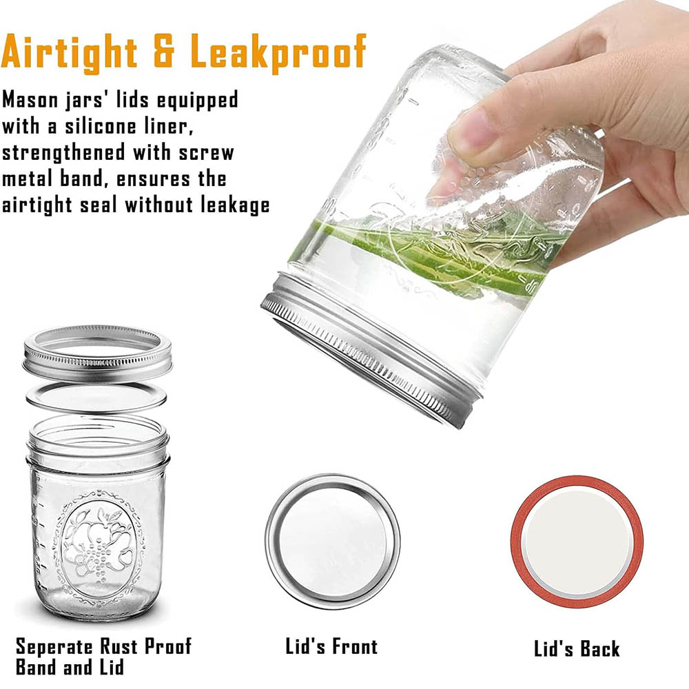 16oz Wide Mouth Mason Jars wit - Food Storage With Lids ulasan dan harga