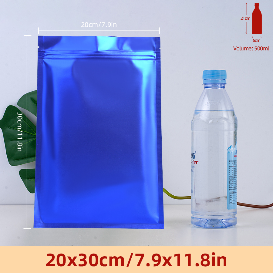 100pcs Matte Blue Foil Zipper  - Food Storage Usa ulasan dan harga
