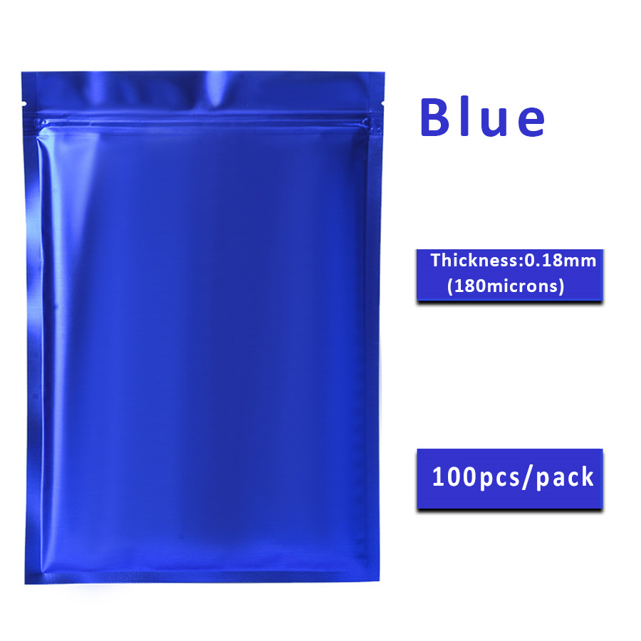 100pcs Matte Blue Foil Zipper  - Food Storage Usa ulasan dan harga