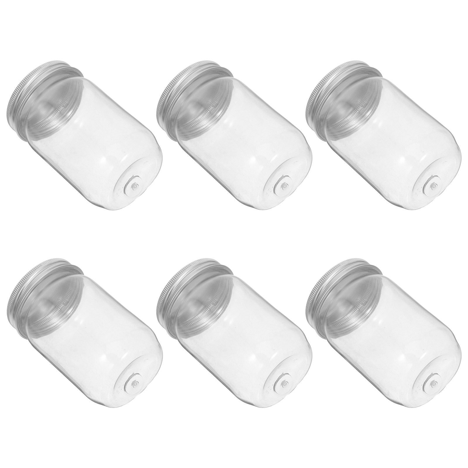 6Pcs Clear Plastic Mason Jars  - Food Storage With Lids ulasan dan harga