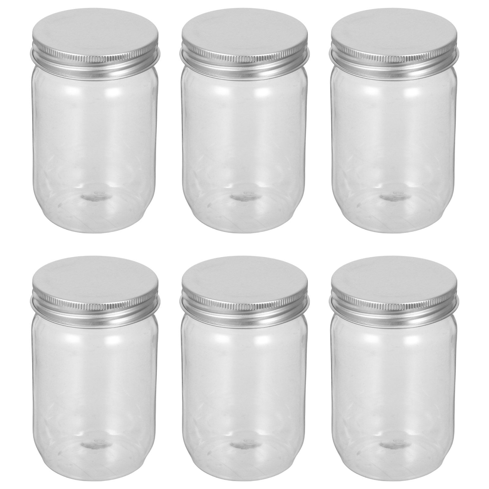 6Pcs Clear Plastic Mason Jars  - Food Storage With Lids ulasan dan harga
