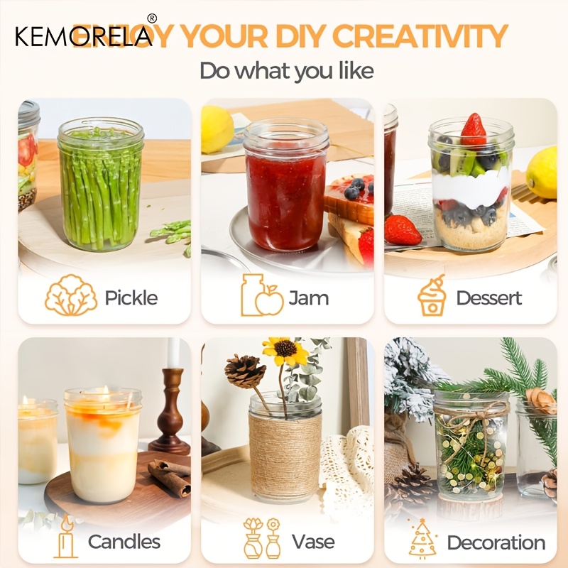 KEMORELA Mason Jars 350ML With - Salad Dressing Bottle ulasan dan harga