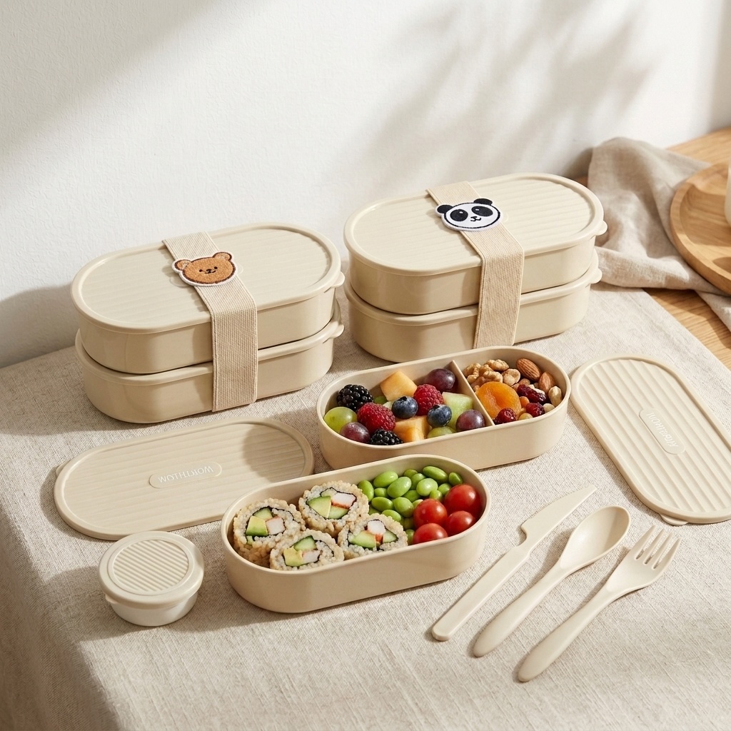 Double Layer Oval Lunch Box Wi - Food Storage Safety ulasan dan harga