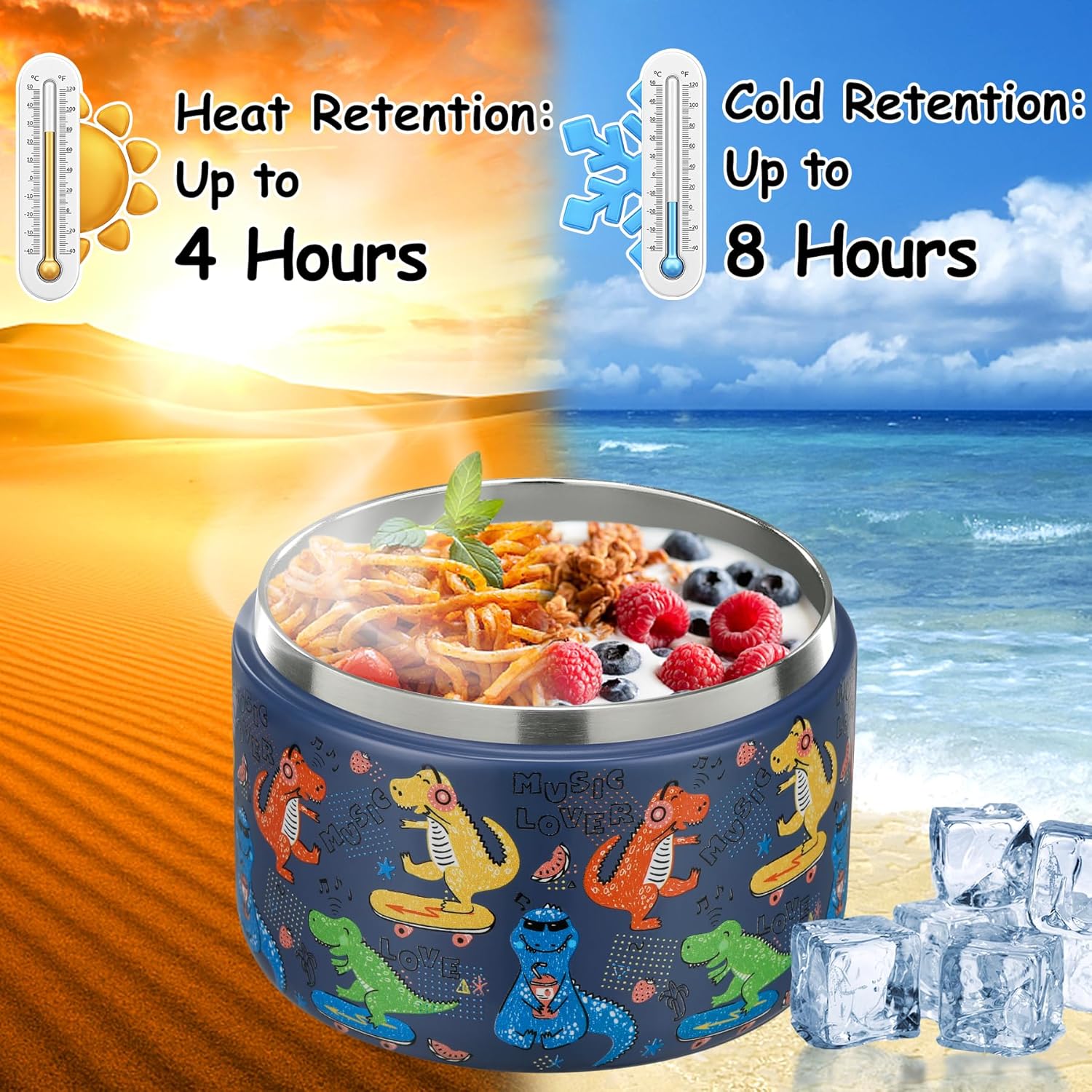 12oz Insulated Vacuum Food Jar - Food Storage Vacuum ulasan dan harga