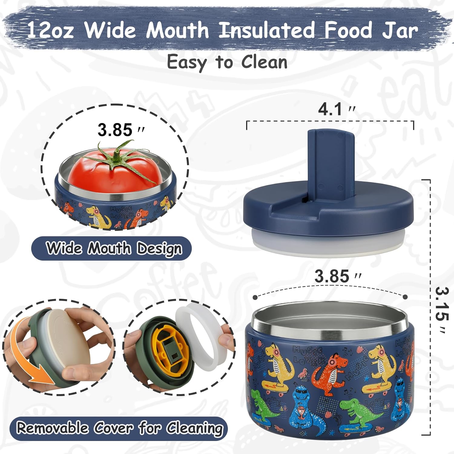 12oz Insulated Vacuum Food Jar - Food Storage Vacuum ulasan dan harga