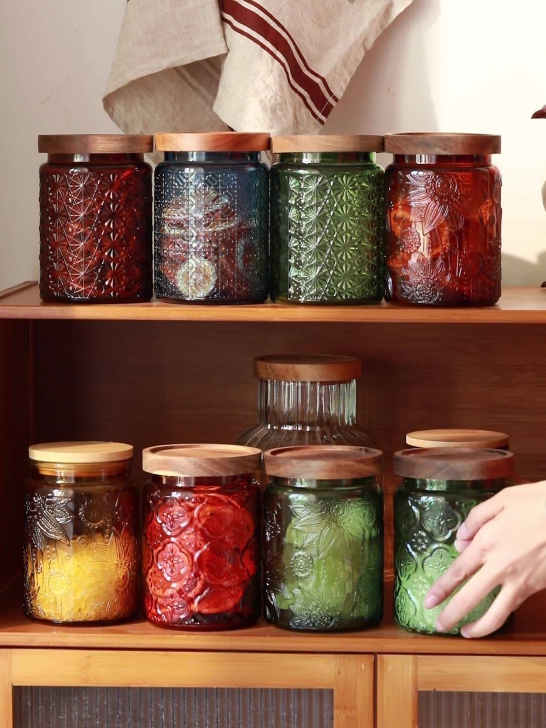 Vintage Glass Kitchen Storage  - Food Storage With Glass Lids ulasan dan harga
