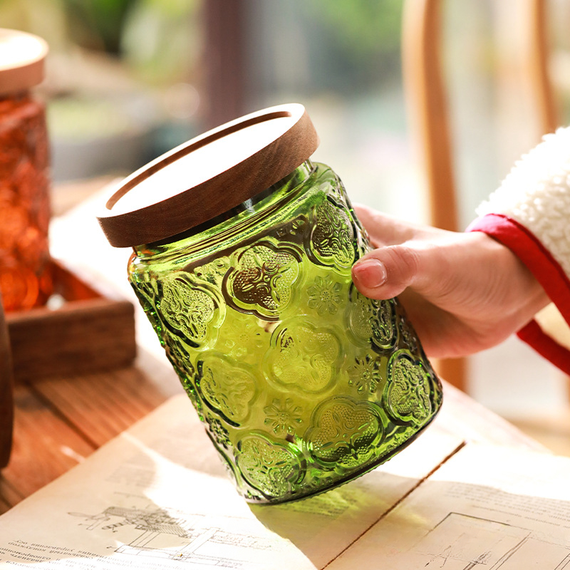 Vintage Glass Kitchen Storage  - Food Storage With Glass Lids ulasan dan harga